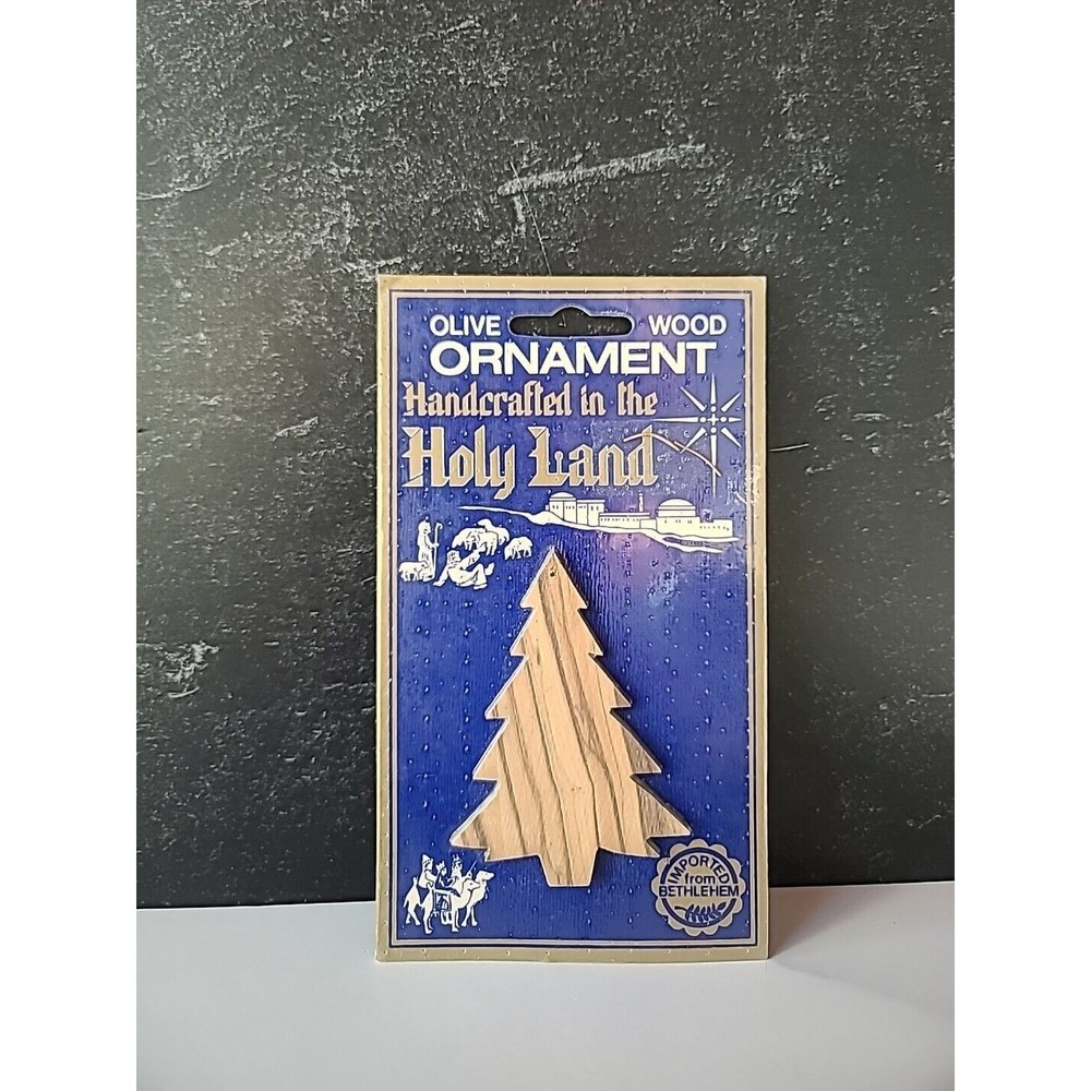 Vintage Olive Wood Ornament Handcrafted In The Holy Land